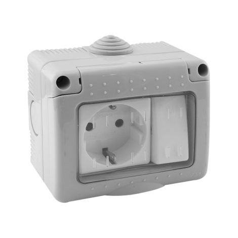 Base schuko con interruptor, KRANG. (1/5)