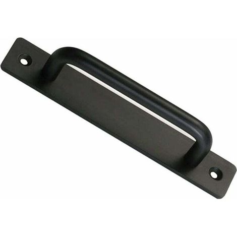 Grange Porte Poignée, Coulissant Grange Poignée Porte Parfait pour Portail Armoire Placard Tiroir Abri Garage Inclus 2 Vis - Noir, 150mm (1/4)