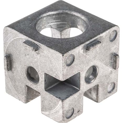 Raccord en cube RS PRO, profilé 40 mm, L. 40mm, rainure 8mm en Aluminium moulé ( Prix pour 1 ) (1/3)