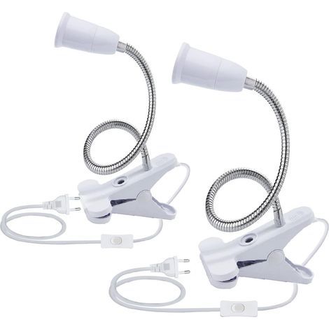 Stück E27 LED-Tischlampenfassungen, Klemmfassungen, Schwanenhals-Lampenhalter, Tischlampen-Klemmfassungen mit 360°-Schalter, Lampenfassungen zum Lesen und Schminken (1/5)