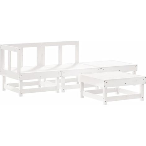 Maison Exclusive - Set Salotto da Giardino 4 pz Bianco in Legno Massello di Pino