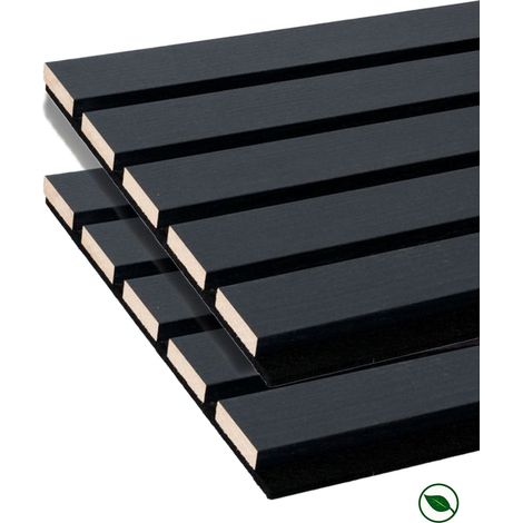 Forestea – Panneaux acoustiques décoratifs en MDF – Lot de 2 – Dimensions 2600x300x17mm – Finition chêne clair sur feutrine – Label PEFC 70%