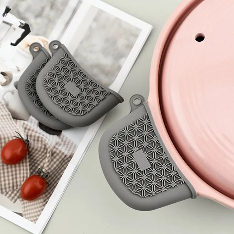 Lot de 2 protège-poignées de casserole - Antiadhésifs, isolants thermiques, antidérapants, épais, réutilisables, gants de protection, anti-éclaboussures, protections anti-adhérentes pour poignées de c (1/5)