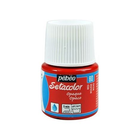 Peinture tissu - PéBéo - Setacolor opaque - Rouge - 45 ml - Résistante au lavage (1/3)