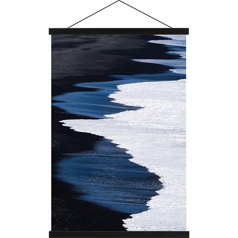 Cadre Poster Magnétique 61 CM, 60x90 61x91.5 Cadre Photo Aimanté en Bois Naturel pour Affiche Cadre Magnétique Cadre d'affiche Cadre Suspendu Porte-affiches (61cm, Noir) (1/5)
