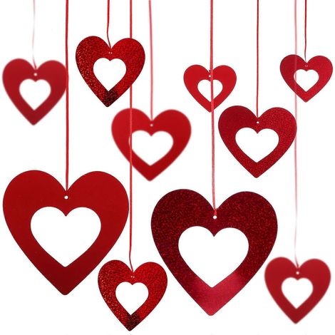 40 décorations suspendues en forme de cœur pour la Saint-Valentin, décorations de chambre et décorations de mariage (1/5)