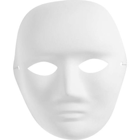 Masque de portrait pour homme, masque intégral, masque blanc vierge en pâte à papier pour peinture DIY (1/5)