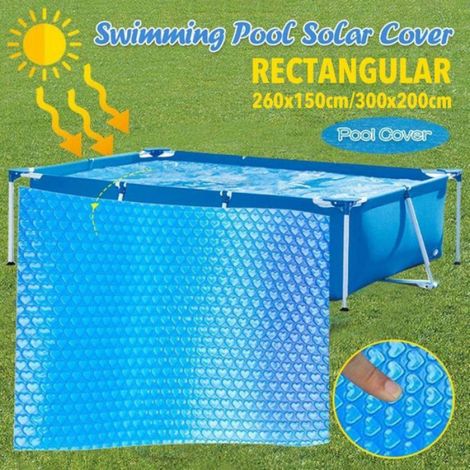 Couverture solaire rectangulaire Bubble Cap pour piscine pour bassin de jardin extérieur 200 cm x 300 cm (1/4)