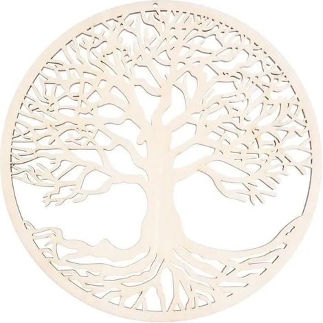 Arbre de Vie en bois, décoration murale rustique, sculpture, cadeau de pendaison de crémaillère (1/4)