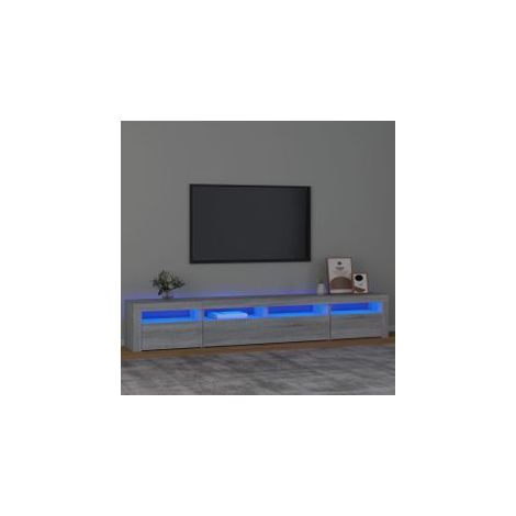 Meuble TV avec lumières LED Sonoma gris 240x35x40 (1/5)