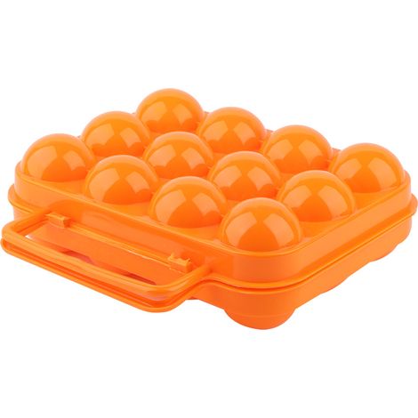 Doppelseitige Aufbewahrungsbox aus Kunststoff für 12 Eier mit Griff (orange) (1/5)