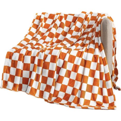 Couverture en polaire douce pour canapé, couverture à carreaux confortable pour femme, couverture polaire chaude, couverture douce pour fille, 75 x 100 cm