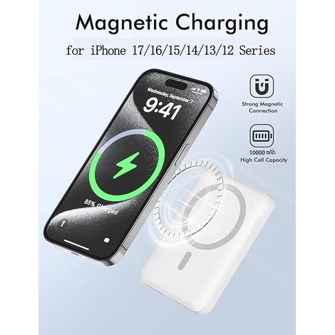 Magnetic External Battery 20W Wireless Charger Power Bank Portable Battery Powerbank Induction Compatible with 17 16 15 14 13 12 Pro Max Plus iPad etc (1/3)