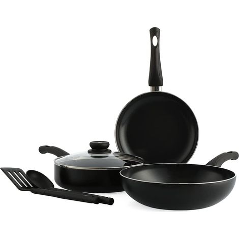 Batterie de cuisine aluminium, revêtement antiadhésif en céramique, sans PFAS, compatible induction, compatible four jusqu'à 160 °C, compatible lave-vaisselle (1/5)