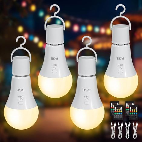 E27 Ampoule Rechargeable avec Telecommande, 3 Couleur (1/5)