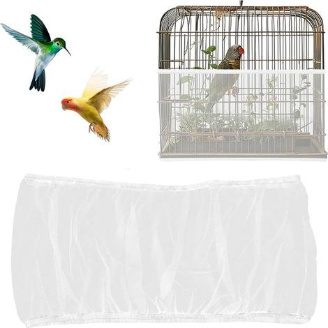 1 Pièces Couverture de Cage à Oiseaux, Nylon en Filet de Protection pour Cage Oiseaux Lavable, Ventilé est Antipoussière (1/5)