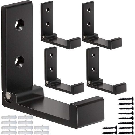 Klappbare Kleiderhaken, 5 Wandhaken zum Aufhängen von Kleidung und Handtüchern, robuster Kopfhörerhalter aus Aluminiumlegierung, rostfrei, zur Wandmontage, mit Schrauben, geeignet für Taschen und Fitn