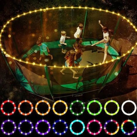 Lumières LED pour trampoline Télécommande - 16 couleurs - Étanche - Super lumineux - 12 mètres - 100 lampes mununo (1/4)