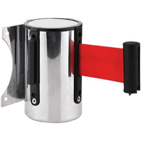 Expandable Barrier Stainless Steel Queue Barrier Expandable Boundary Strip Wall Mount Safety Barrier Tape People Flow Control System Red (1/4)