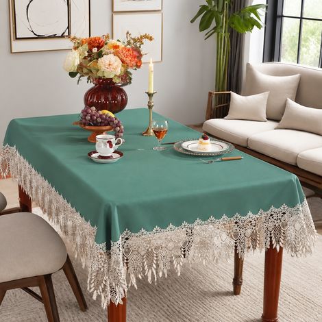 Nappe de table 180 cm ronde adaptée pour table ronde de 1 m à 1,2 m vert lac doux et délicat haute qualité 30 × 30 × 30 cm 1 kg – Livraison gratuite