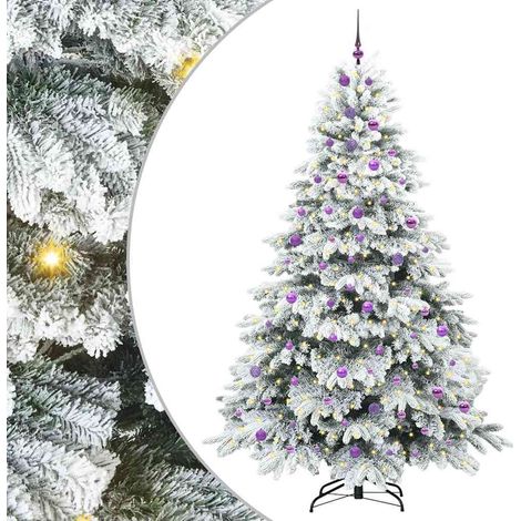 vidaXL Sapin de Noël artificiel avec 300 LED Blanc 240 cm PE et PVC