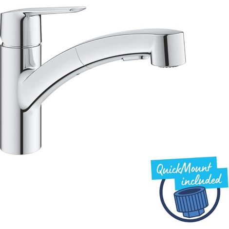 Grohe QuickFix Start - Spültischarmatur mit herausziehbarer Brause, Chrom 1012410000