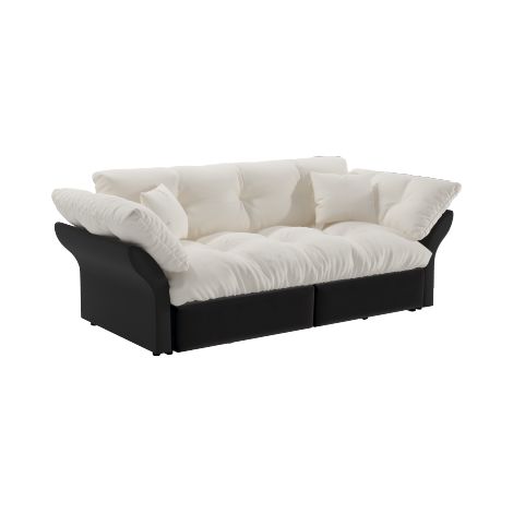 Canapé Lit 3 en 1  Convertible Canapé Tissu Bicolore  Capitonné Canapé pour Salon et Chambre Beige