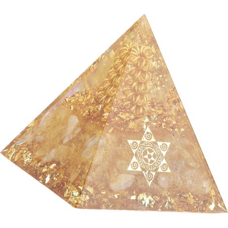 Pyramide d'orgonite de 6 cm, générateur d'énergie, fil de cristal, décoration pyramidale faite main pour attirer l'énergie positive, la richesse et la réussite. (1/5)