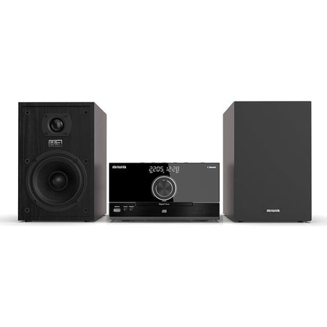 Microcadena AIWA MSBTU-600 Bluetooth, CD, USB, AUX IN, Potencia de Salida de 2 X 50 W RMS. Color: Negro