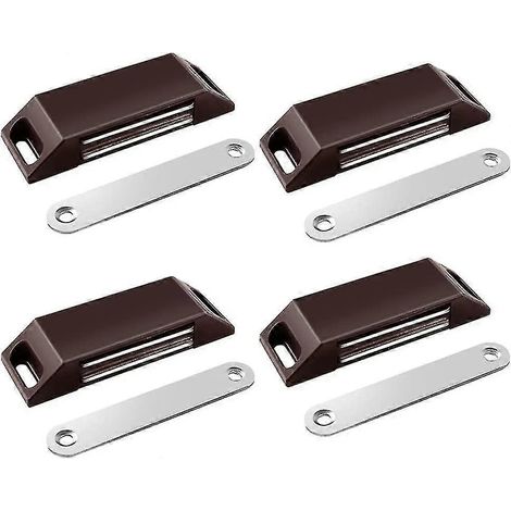 Lot de 4 verrous magnétiques pour armoires, aimants de verrouillage de porte, verrous magnétiques robustes, verrous de porte de cuisine, aimant de fermeture de porte puissant, ferme-porte d'armoire, t