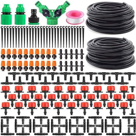Système d'irrigation goutte à goutte de 149 pièces, système d'arrosage automatique de jardin de 30 m, kit de micro-irrigation goutte à goutte (1/5)