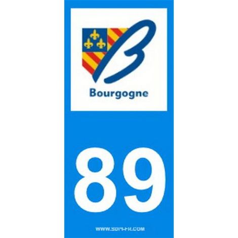 2 autocollants Region Departement 89