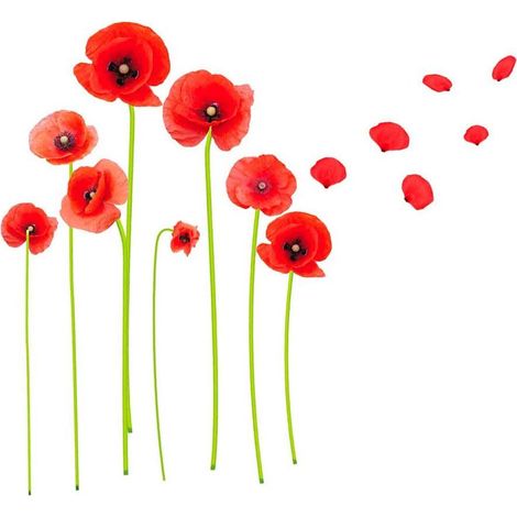 Autocollant Mural Coquelicots (1/2)