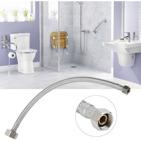 Tuyau d'entrée tressé de 30 cm avec filetage 7/8 pour l'entrée et filetage 3/8 pour la sortie. (1/5)