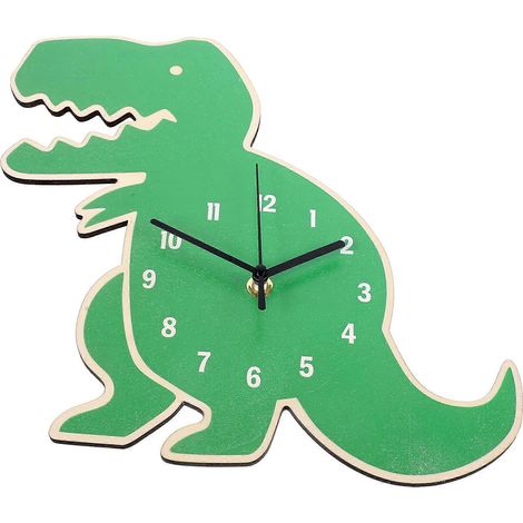 Réveil silencieux pour chambre à coucher, à fixer au mur ou à poser, horloge mécanique décorative en forme de dinosaure, motif dessin animé (1/5)