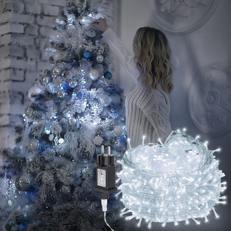 SWANEW 10M 100 Luci a stringa Catena luminosa a LED Bianco freddo 8 modalità di illuminazione Party Garden Decorazione per esterni per interni Luci di Natale IP44 (1/5)