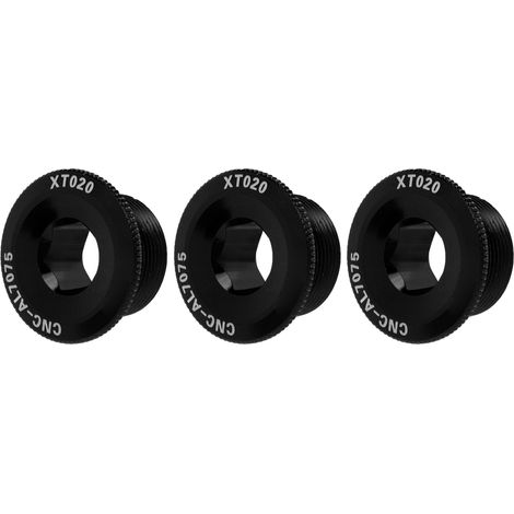 Lot de 3 vis M20 pour cache-manivelle, en alliage d'aluminium antirouille et résistant à la corrosion, pour VTT (noir). (1/5)