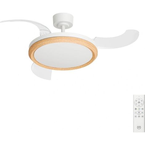Ventilatore a soffitto con pale a scomparsa a luce led con 8 livelli di regolazione