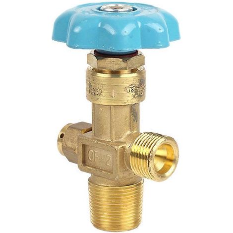 DN4 15MPa QF-2 robinet bouteille oxygène en cuivre, valve à oxygène pour bouteille haute pression, embout cuivre, usage médical et industriel (1/5)