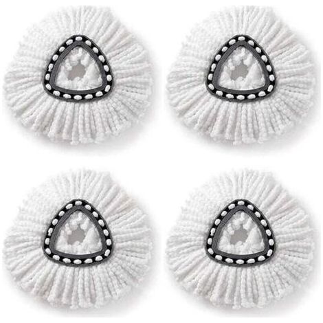 4 pcs adaptées aux têtes de vadrouille pivotantes o-cèdre/vileda tête de fil de coton triangulaire chiffon de remplacement de vadrouille (1/4)