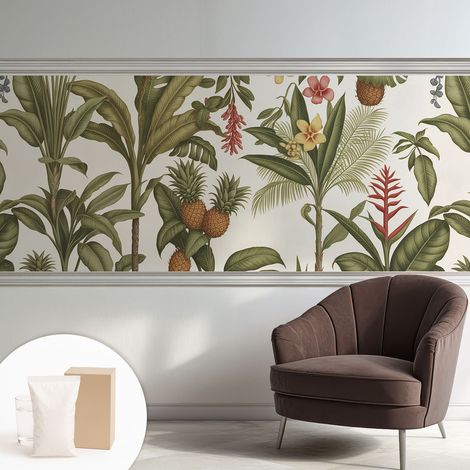 Papier peint intissé mural avec imprimé motifs uniques apparence moderne - Colle incluse gratuite Nature exotique 250x104 cm (1/5)