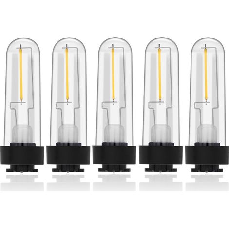 Solar-LED-Lampen für den Außenbereich, IP65 wasserdicht, 3 V, 0,5 W, 3000 K, warmweiß, Glühfaden, 360°-Abstrahlwinkel (5 Stück)