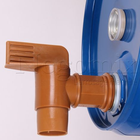 Robinet à grand débit 2'' mâle – Polyéthylène pour fût – Récupération efficace des liquides – Installation rapide avec adaptateur – Pour atelier ou jardin (1/2)