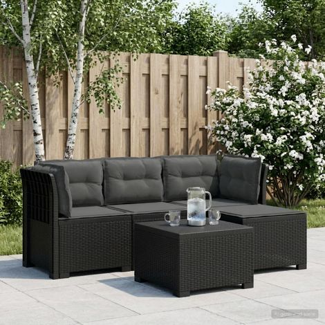 vidaXL Sofá de Jardín para 4 Personas con Cojines y Diseño de Rattan (1/5)