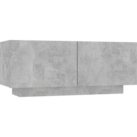Maison Exclusive - Comodino Grigio Cemento 100x35x40 cm in Legno Multistrato (1/5)