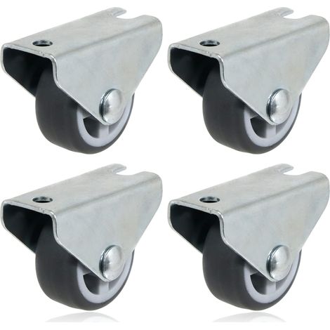 Roue pivotante 5pc Roue pivotante universelle Attachement de plaque fixe 1 'Mini roue 30mm (1/4)