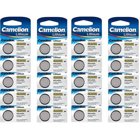 Camelion Lot de 20 piles CR2032 LITHIUM 5004LC