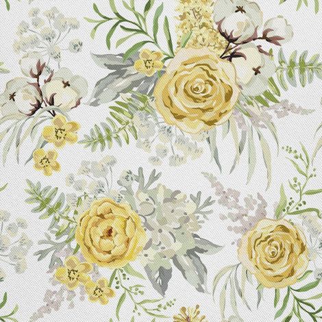 Tela decorativa para exteriores tipo oxford - motivo de flores pintadas I DX225 (1/5)