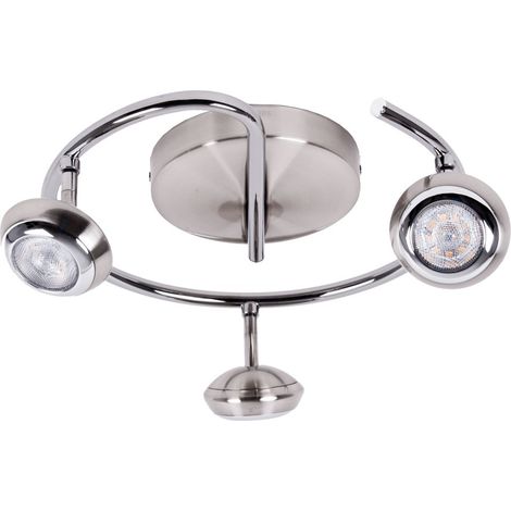 LM Spot LM Spot 3 luci LED a forma di spirale acciaio spazzolato con dettaglio cromo (1/2)