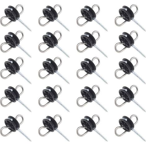 20pcs isolats de prise d'ancrage à double œillet pour clôture électrique à faible impédance (1/5)